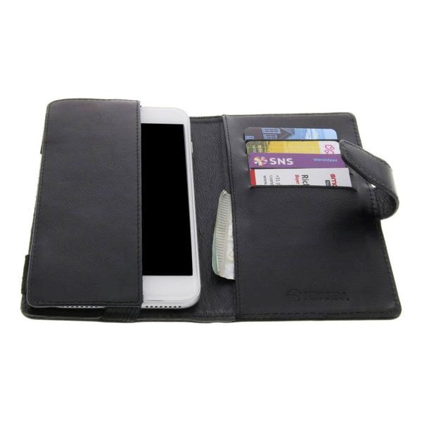 Krusell Sigtuna FolioWallet Universal Leather Flip Cover Størrelse XXL - Svart