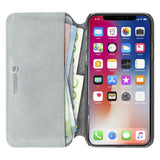 Krusell Broby Slim Wallet iPhone XS Max Suede Flip Deksel - Grå