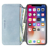 Krusell Broby Slim Wallet iPhone XS Max Suede Flip Deksel - Blå