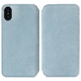 Krusell Broby Slim Wallet iPhone XS Max Suede Flip Deksel - Blå