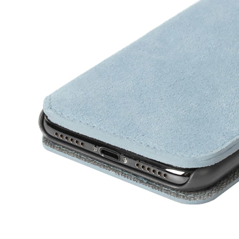 Krusell Broby Slim Wallet iPhone XS Max Suede Flip Deksel - Blå