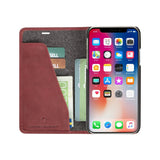 Krusell Sunne 2 Card Folio Lommebok iPhone Xs Max Leather Flip Cover - Rød