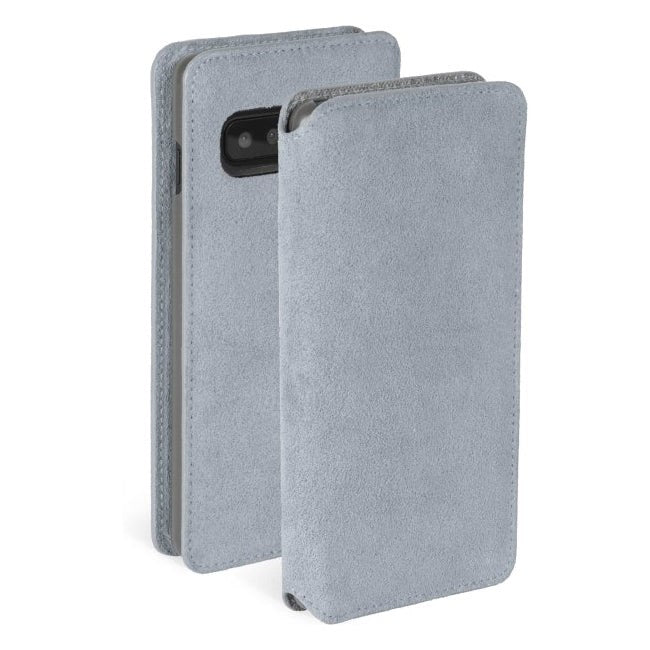 Samsung Galaxy S10 Krusell Broby Slim Wallet Suede Flip Deksel - Grå