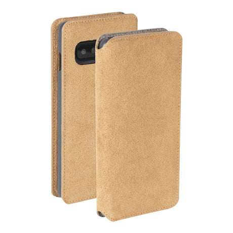 Krusell Broby Slim Wallet Samsung Galaxy S10+ (pluss) Suede Flip Cover - Beige