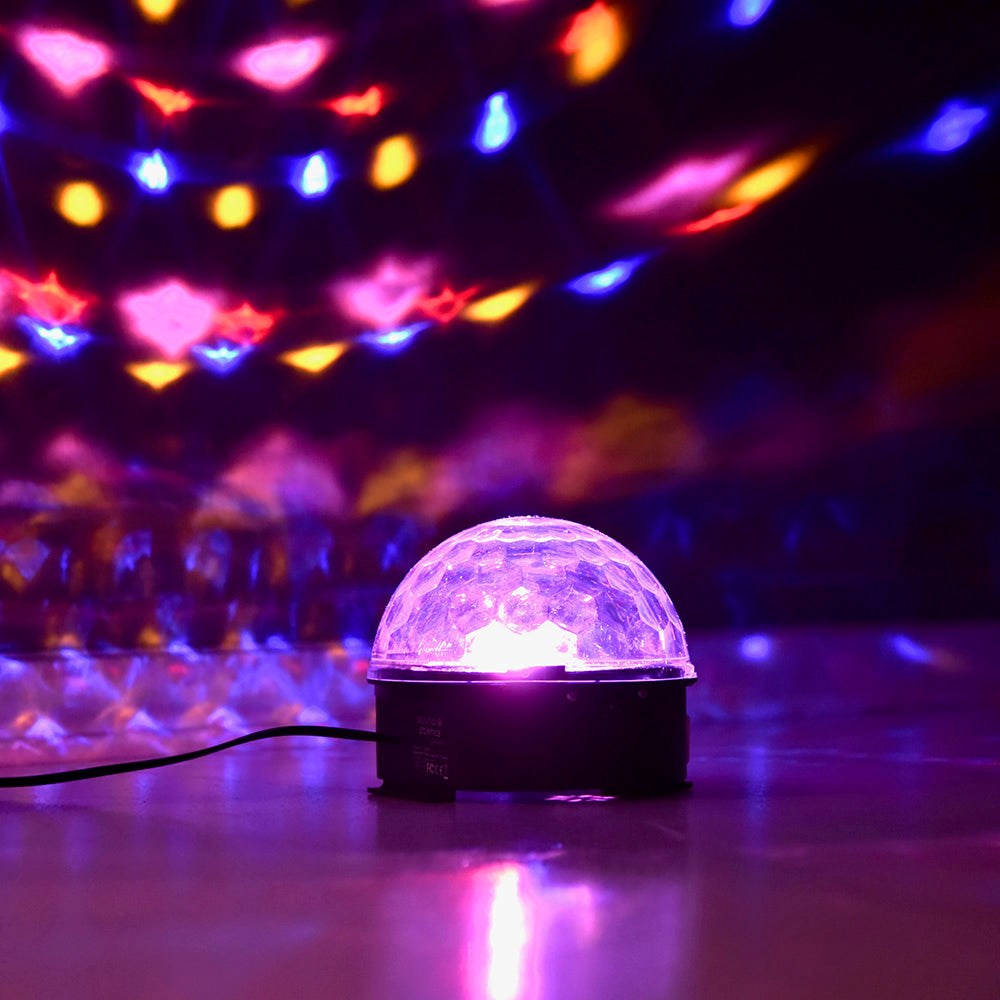 Manhattan Mini Bluetooth Højttaler m. Fjernbetjening & Disko Lyskugle - Sort