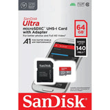 SanDisk 64GB Micro SDXC Hukommelseskort m. Adapter - Rød / Grå