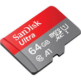 SanDisk 64GB Micro SDXC Hukommelseskort m. Adapter - Rød / Grå