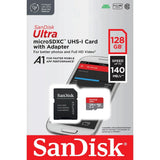 SanDisk 128GB Micro SDXC Hukommelseskort m. Adapter - Rød / Grå