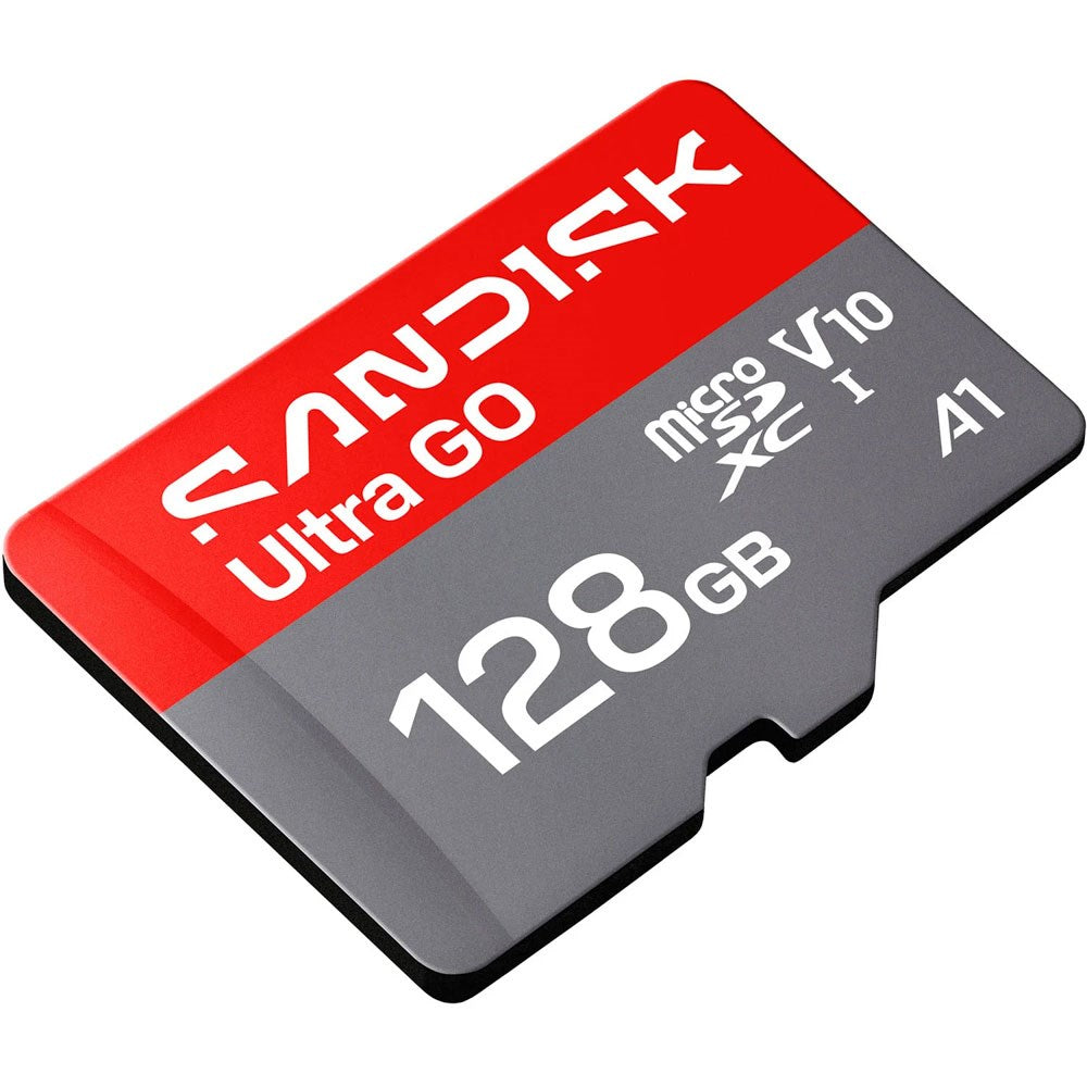 SanDisk 128GB Micro SD Ultra Go Hukommelseskort - Rød / Grå