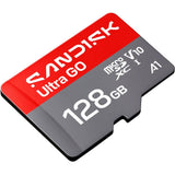 SanDisk 128GB Micro SD Ultra Go Hukommelseskort - Rød / Grå