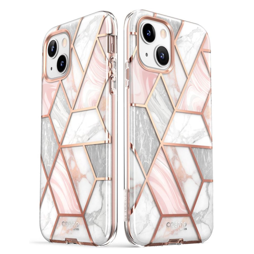 iPhone 14 / 13 i-Blason Cosmo Marble Bagside Cover m. Skærmbeskyttelse - Pink