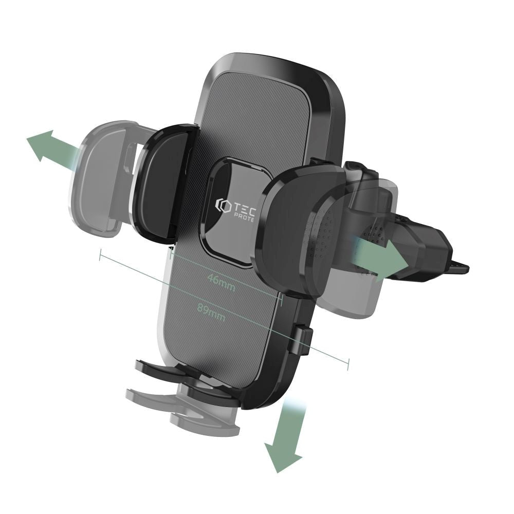 Tech-Protect Universal Mobilholder For CD-inngang - Maks Mobil: 55 x 95mm - Svart