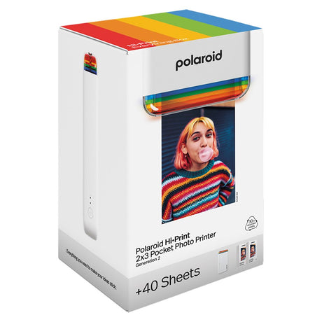 Polaroid Hi-Print Gen. 2 2x3 Everything Box m. Mobil skriver &amp; 40 stk. Fotopapir - Hvit
