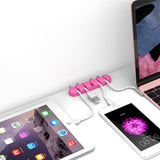 Selvklæbende Kabelholder til 5 Kabler - Lyserød