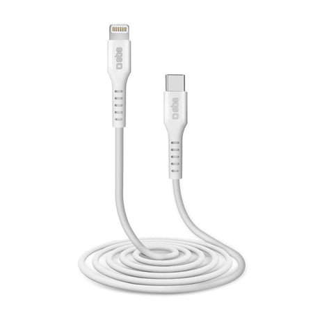 SBS USB-C til Lightning-kabel - 2 meter - MFI - 480 Mbit/s - Hvit