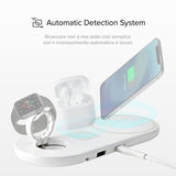 SBS 10W 3 i 1 trådløs ladestasjon - Hvit