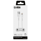 SBS USB-A til Lightning telefonledning - Maks 0,5 meter - MFI - 480 Mbit/s - Hvit