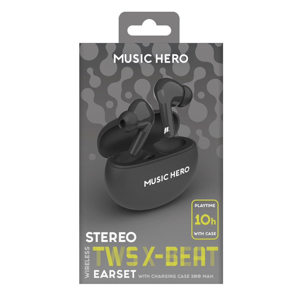 MUSIC HERO X-BEAT True Wireless Høretelefoner - In-Ear - Sort