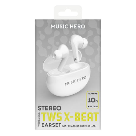 MUSIC HERO X-BEAT True Wireless Høretelefoner - In-Ear - Hvid