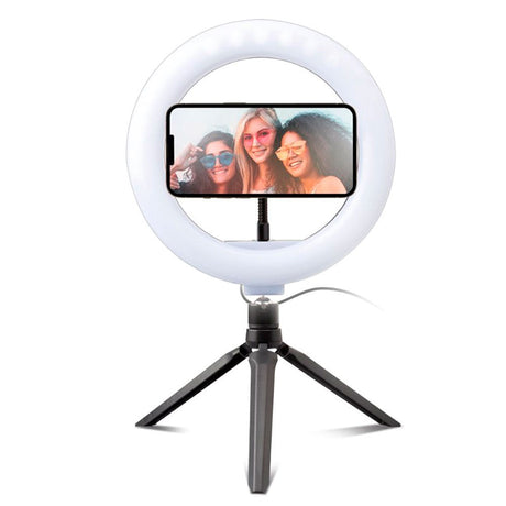 LED Selfie Ring Light m. Stativ &amp; Mobilholder SBS - Svart