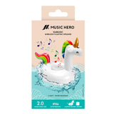 MUSIC HERO Bluetooth-høyttaler m. Oppblåsbar svømmering - Unicorn