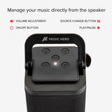 Music Hero Bluetooth-høyttaler med mobilholder - svart