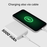 SBS Mag 5000 mAh PowerBank m. USB-C & Trådløs Opladning - Hvid