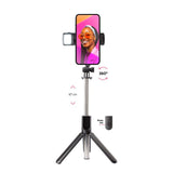 SBS Universal Selfie Stick m. Innebygd LED &amp; Tripod - Max Mobile: 60 - 90mm - Sort