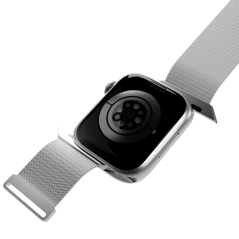 Apple Watch (38/40/SE/41/42mm) Puro MILANESE Rustfri Stål Urrem - Argento
