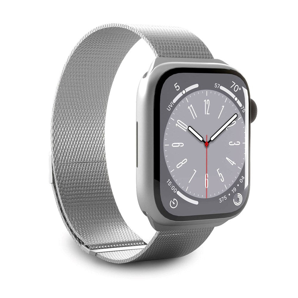 Apple Watch (38/40/SE/41/42 mm) Puro MILANESE klokkerem i rustfritt stål - Argento