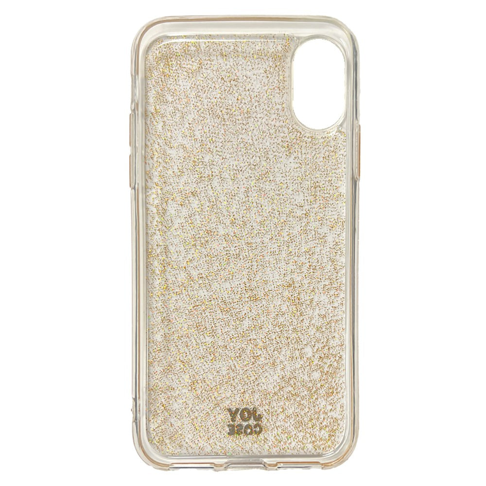 iPhone X / Xs Joy Case Hybrid Glitter Bakdeksel - Gjennomsiktig / Gull