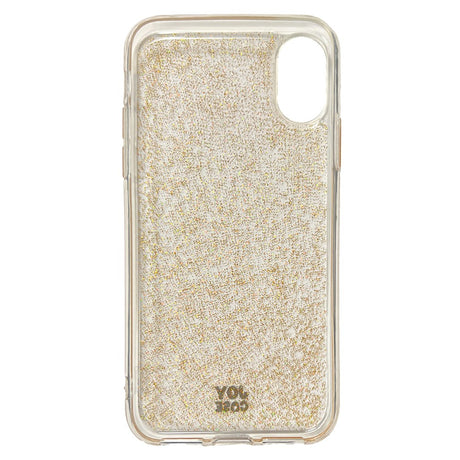 iPhone X / Xs Joy Case Hybrid Glitter Bakdeksel - Gjennomsiktig / Gull