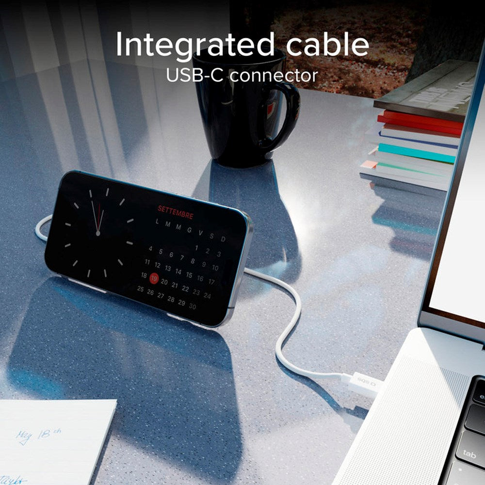 Qi2 Trådløs Oplader m. Kickstand - MagSafe Kompatibel - SBS - 15W - Hvid