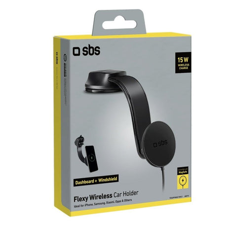 SBS Car Mobile Holder - Frontrute og dashbordfeste - MagSafe-kompatibel - Svart