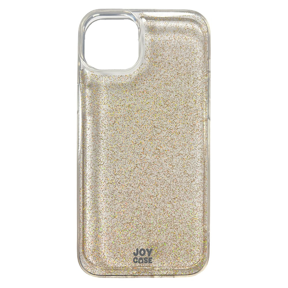 iPhone 15 Plus Joy Deksel Hybrid Glitter Bakdeksel - Gjennomsiktig / Gull