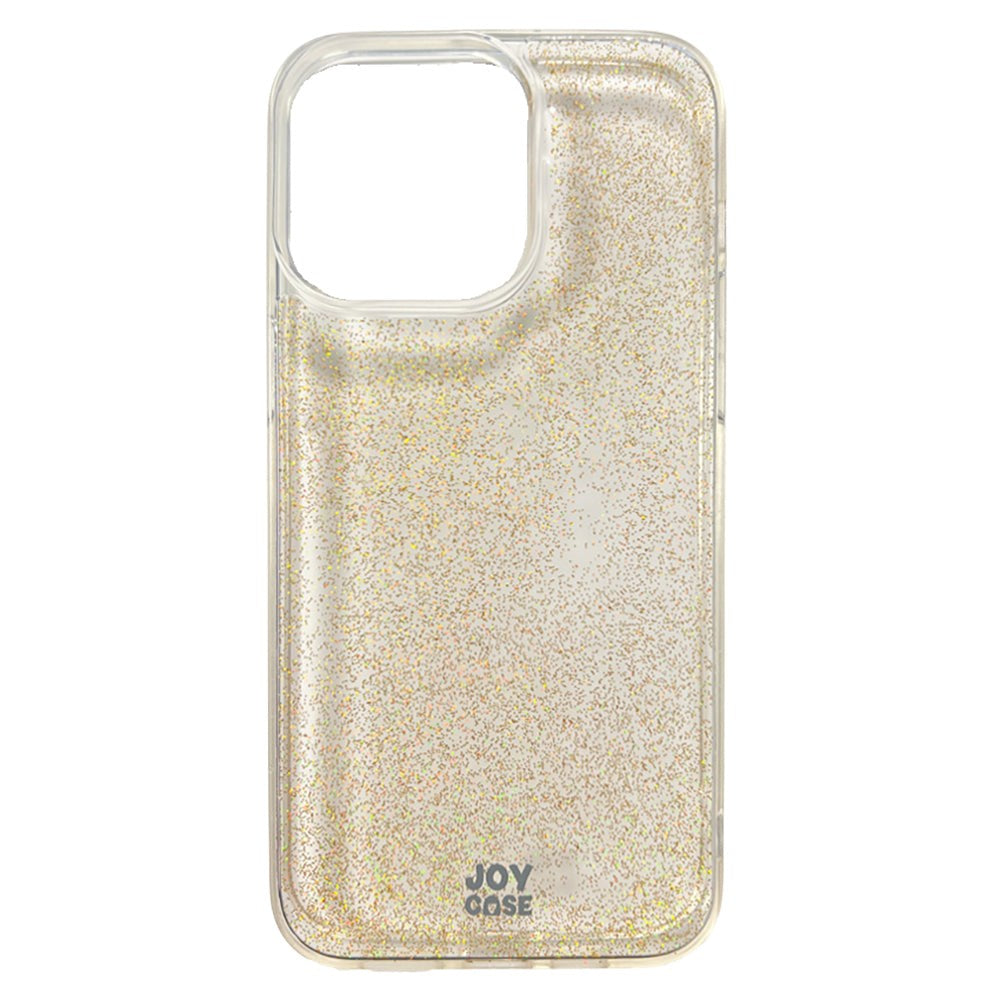iPhone 15 Pro Max Joy Deksel Hybrid Glitter Bakdeksel - Gjennomsiktig / Gull