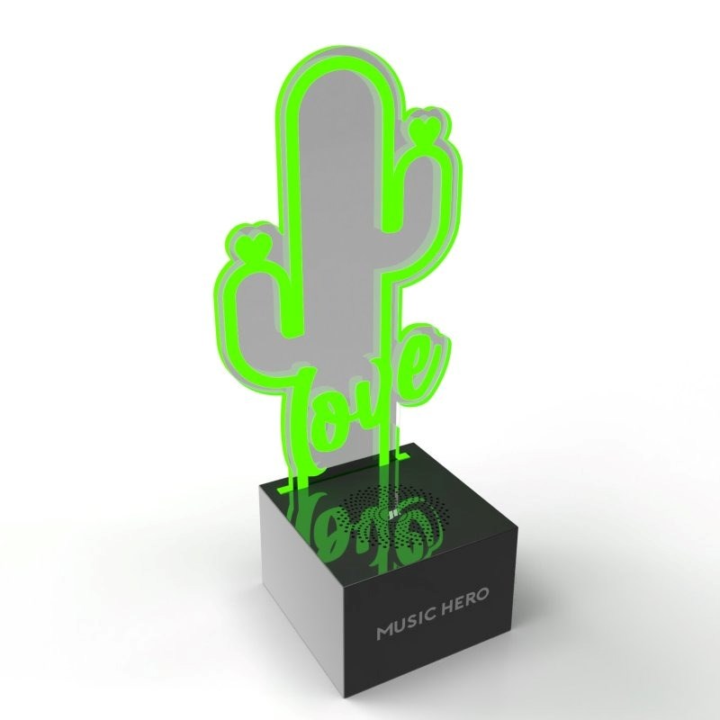 MUSIC HERO Neon Bluetooth-høyttaler m. LED-lys - Grønn