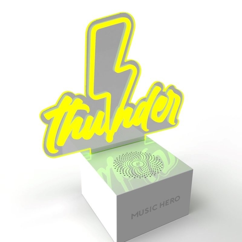 MUSIC HERO Neon Bluetooth-høyttaler m. LED-lys - gult