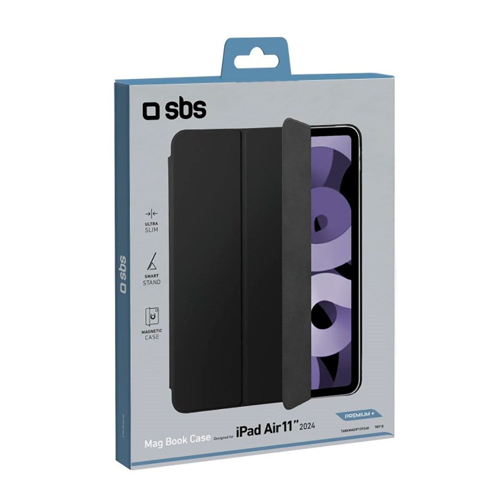 SBS iPad Air 11" (2025 / 2024) Magnetisk silikonbokveske - svart