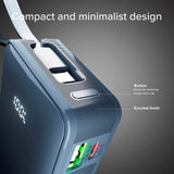 20W LCD PowerBank m. 1x USB-A & 1x USB-C - SBS - 10.000 mAh - Indbygget USB-C Kabel - Blå