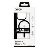 SBS Mag Frame iPhone 16 Pro Bakdeksel - MagSafe-kompatibel - Gjennomsiktig / Svart