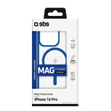 SBS Mag Frame iPhone 16 Pro Bakdeksel - MagSafe-kompatibel - Gjennomsiktig / Blå