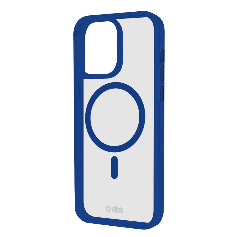 SBS Mag Frame iPhone 16 Pro Max Bakdeksel - MagSafe-kompatibel - Gjennomsiktig / Blå