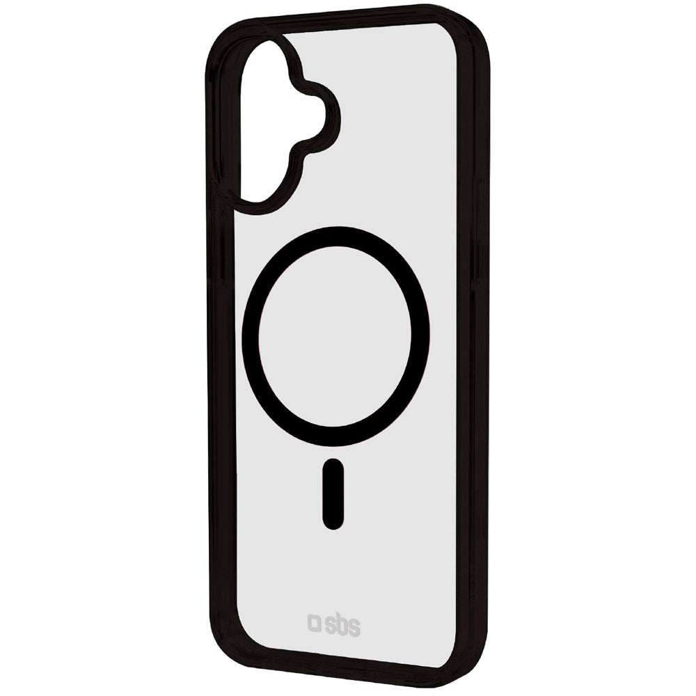 SBS Mag Frame iPhone 16 Plus Bakdeksel - MagSafe-kompatibel - Gjennomsiktig / Svart