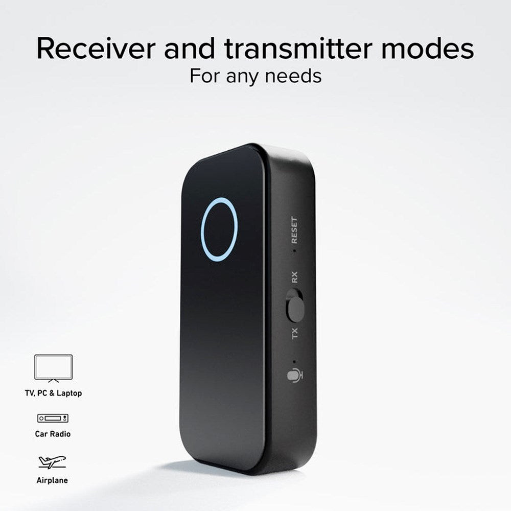 2-i-1 RX / TX Trådløs Lydadapter m. Jackstik - Jaz - Sort