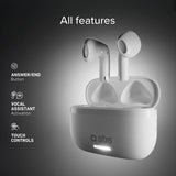 SBS Air Space True Wireless In-Ear Headset -  Active Noise Cancelling - Hvid
