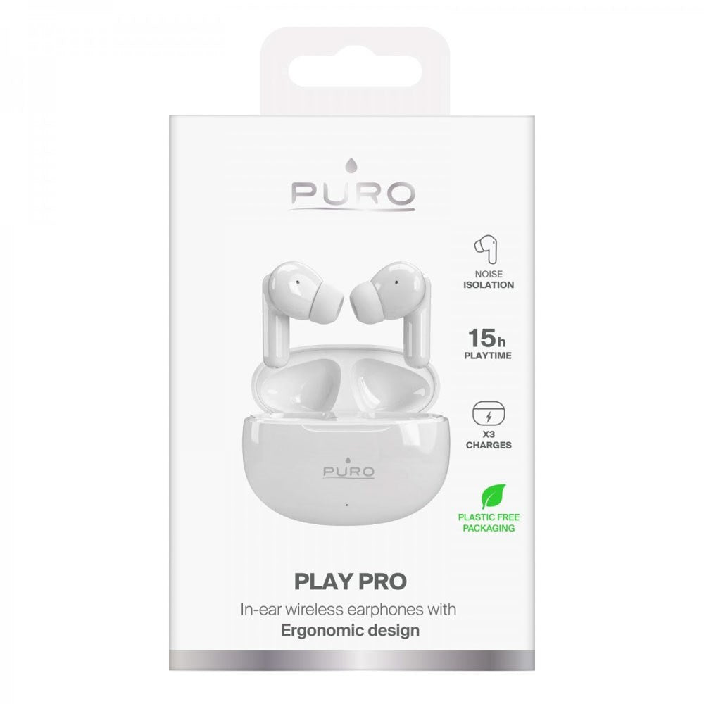 Puro Play Pro True Wireless Headset - In-Ear - Hvid