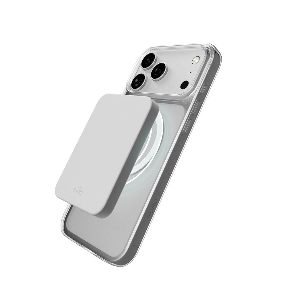 PURO iPhone 17 Pro Max Hybrid Bagside Cover - MagSafe Kompatibel - Gennemsigtig / Hvid