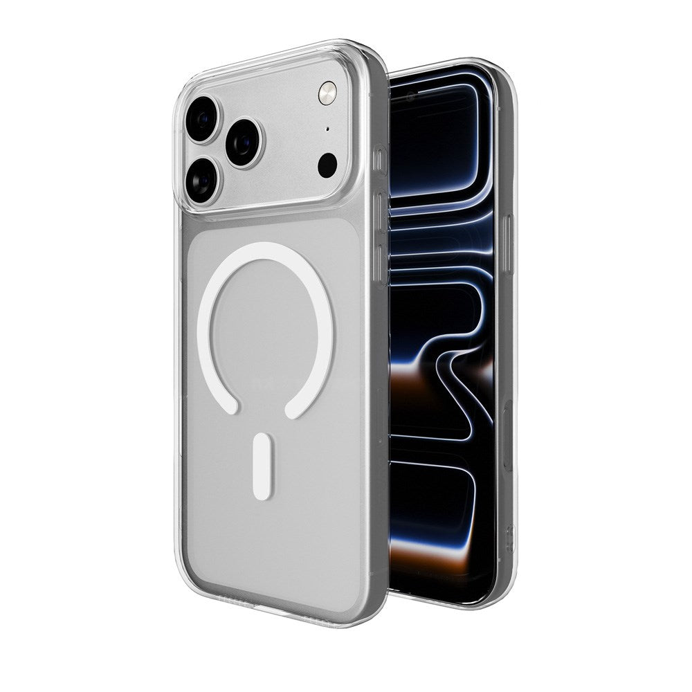 PURO iPhone 17 Pro Max Hybrid Bagside Cover - MagSafe Kompatibel - Gennemsigtig / Hvid