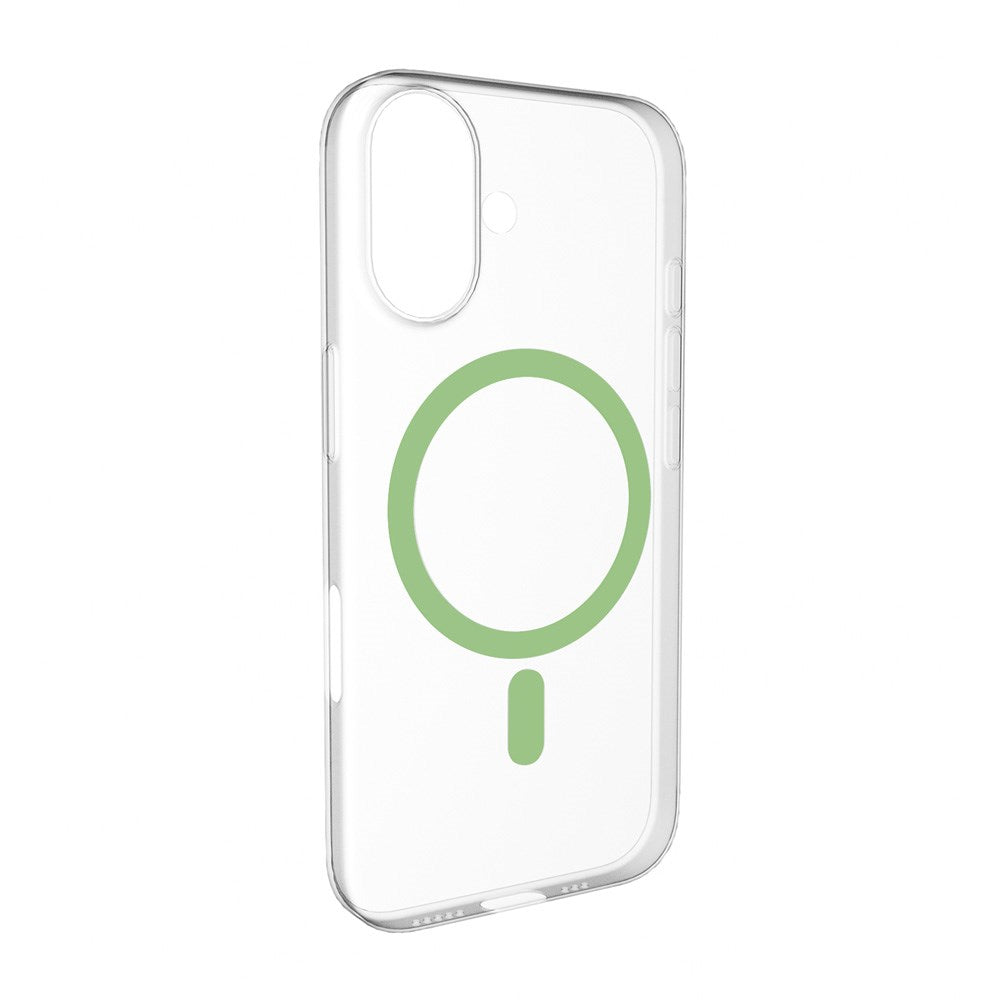 PURO iPhone 17 Hybrid Bagside Cover - MagSafe Kompatibel - Gennemsigtig / Grøn
